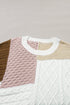 Multicolor Colorblock Mix Textured Sweater Tee